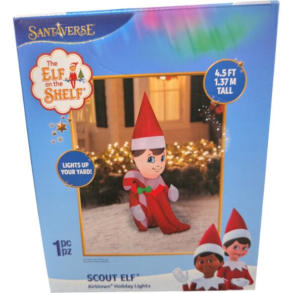 4.5 Ft Elf on Shelf Airblown Christmas Inflatable LED Lights Up your Yard 2025 - Picture 2 of 6